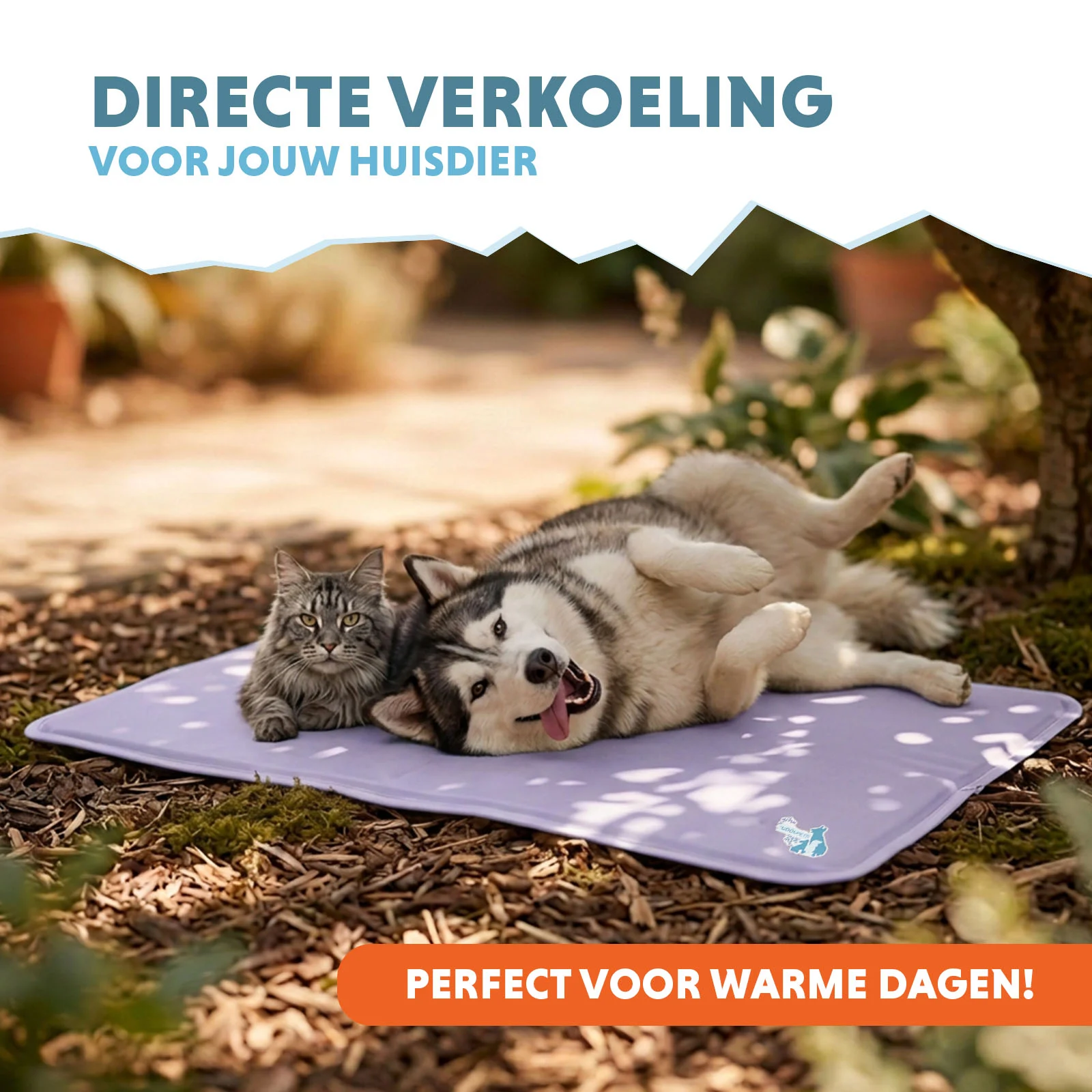 Tapis rafraîchissant pour chien à gel solide, lilas, XL 120 x 70 cm – Coolpets Gel Cooling Mat – Image 2