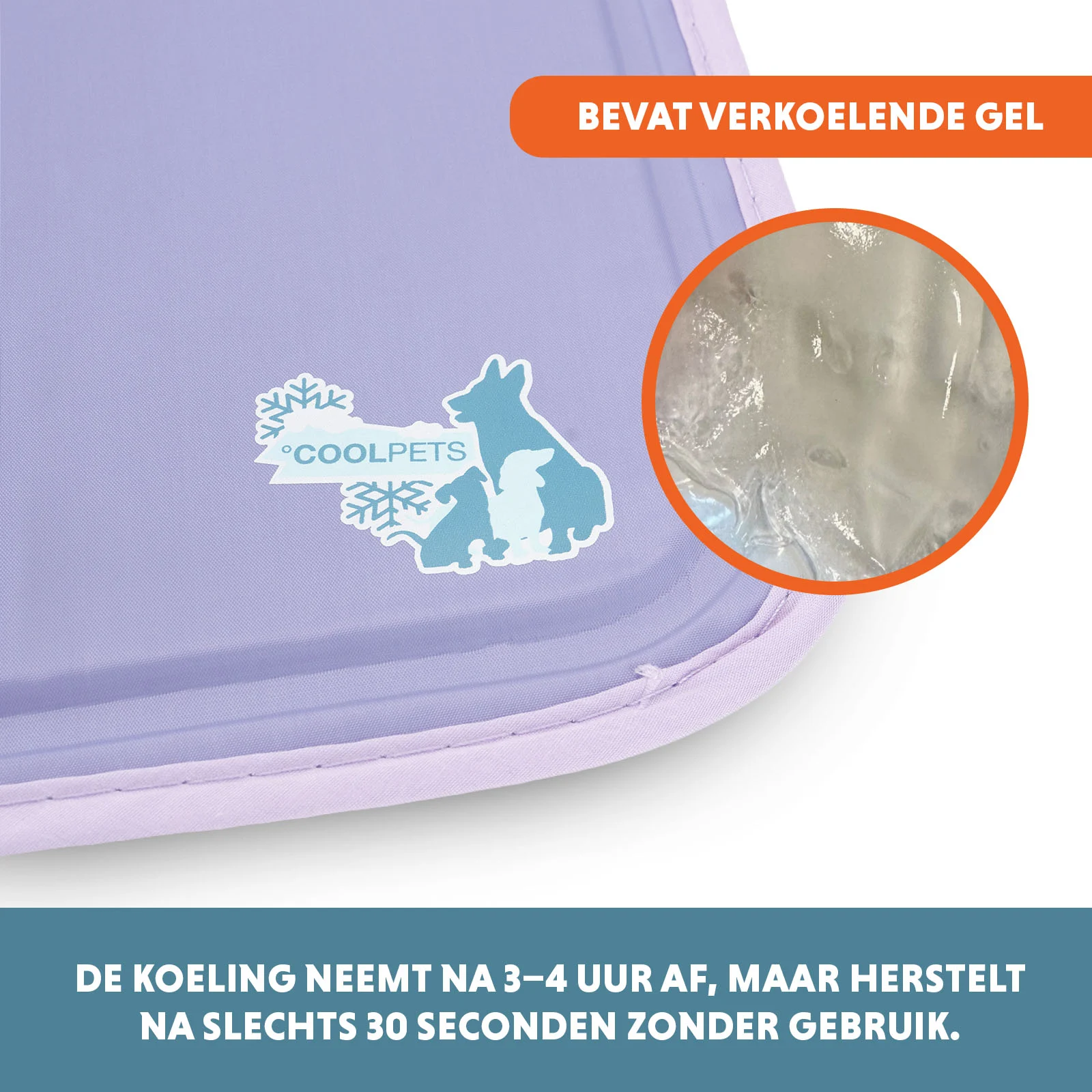 Tapis rafraîchissant pour chien à gel solide, lilas, XL 120 x 70 cm – Coolpets Gel Cooling Mat – Image 3