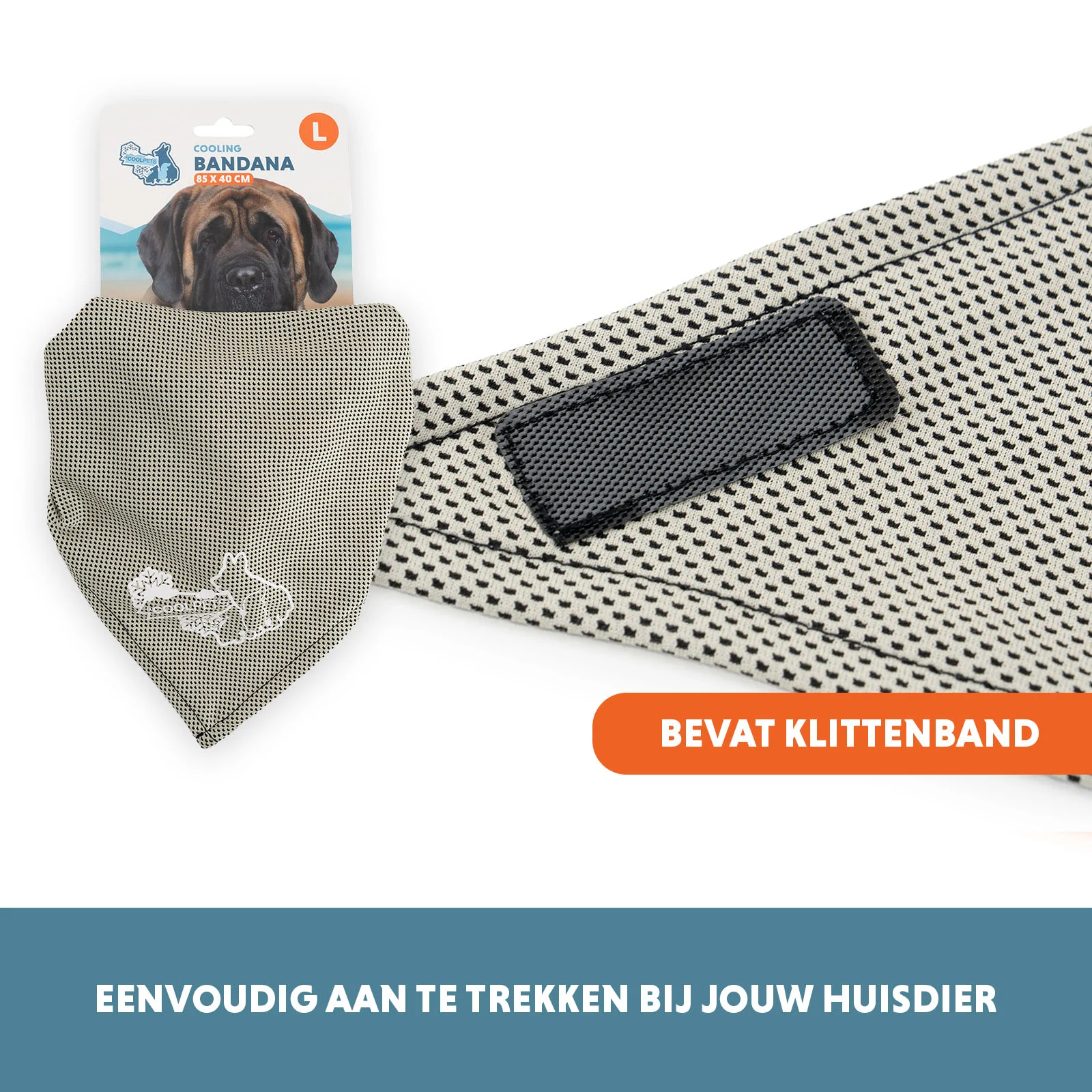 Bandana rafraîchissant pour chiens, beige, L, 85 x 40 cm – Coolpets Cooling Bandana – Image 5
