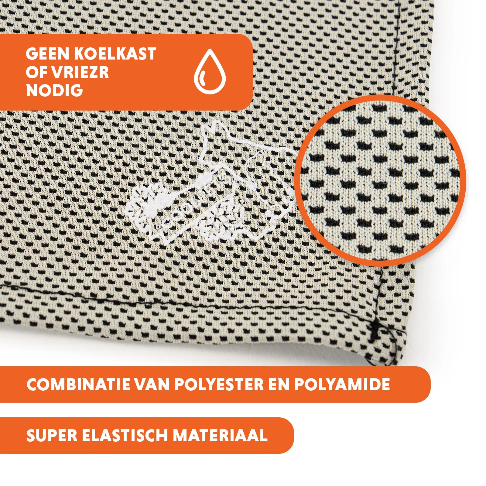 Bandana rafraîchissant pour chiens, beige, S, 45 x 20 cm – Coolpets Cooling Bandana – Image 3