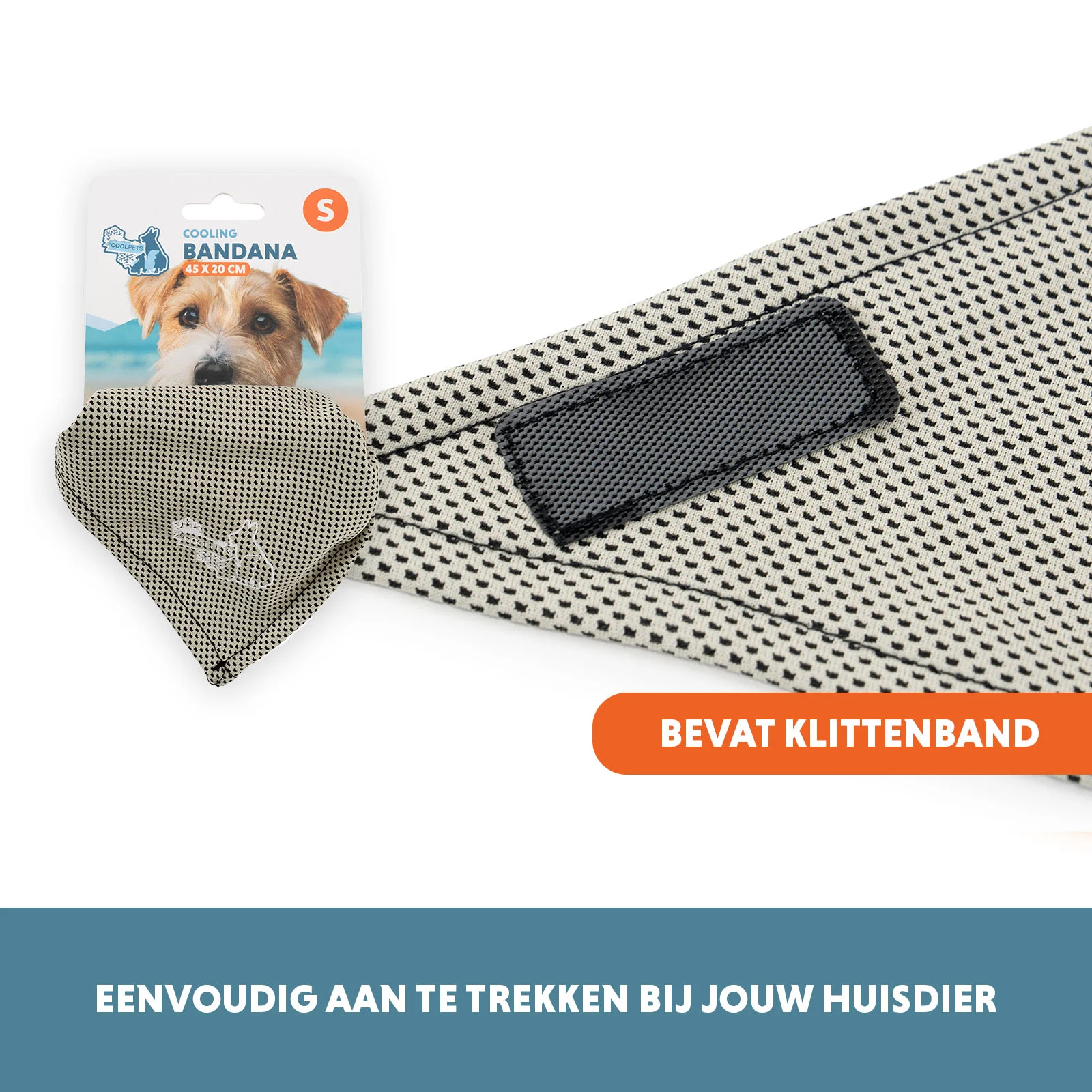 Bandana rafraîchissant pour chiens, beige, S, 45 x 20 cm – Coolpets Cooling Bandana – Image 5