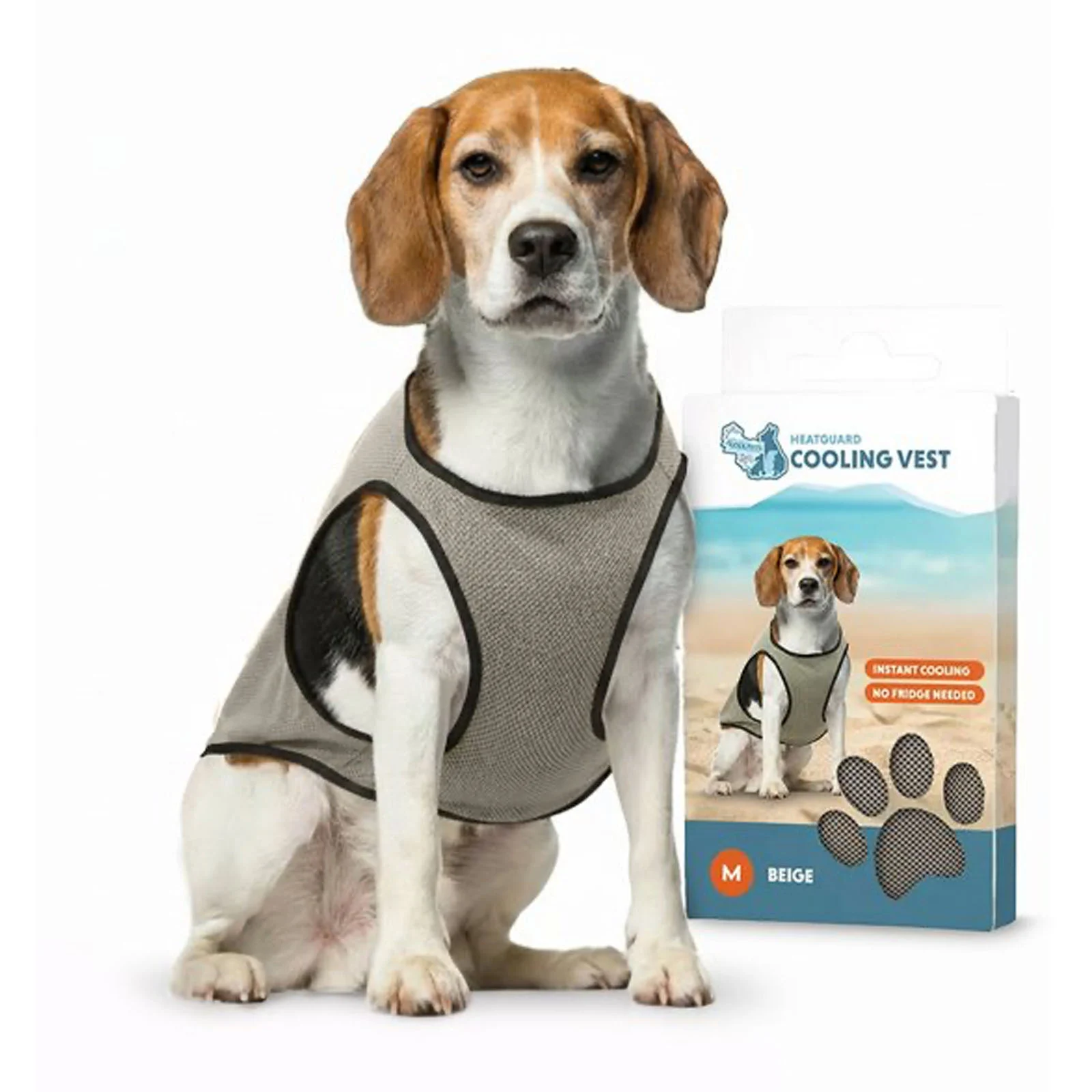 Gilet rafraîchissant pour chiens, activé par l’eau, M, longueur de dos 30 cm – Coolpets Cooling Vest – Image 1