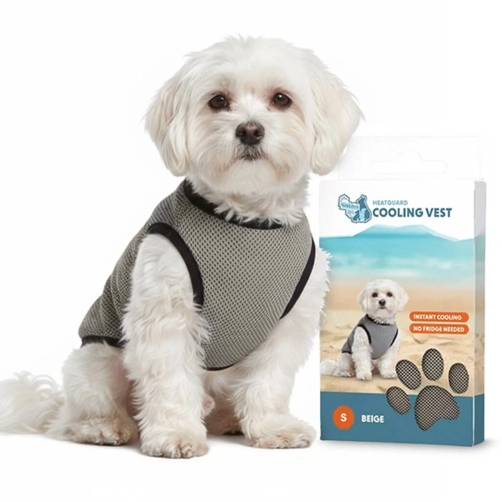 Gilet rafraîchissant pour chien, activé par l’eau, S, longueur de dos 25 cm – Coolpets Cooling Vest – Image 1