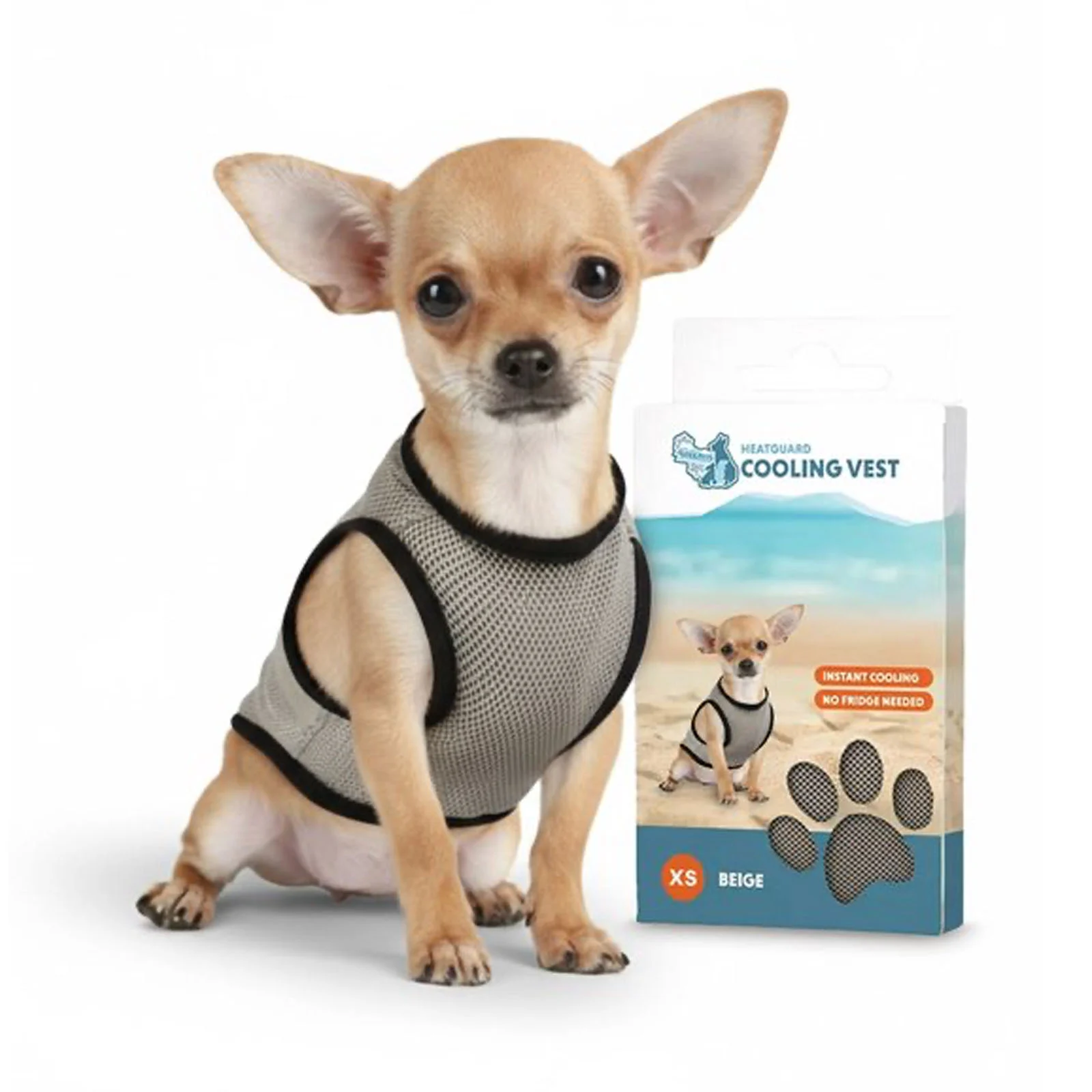 Gilet rafraîchissant pour chiens, à activer avec de l’eau, XS, longueur de dos 20 cm – Coolpets Cooling Vest – Image 1