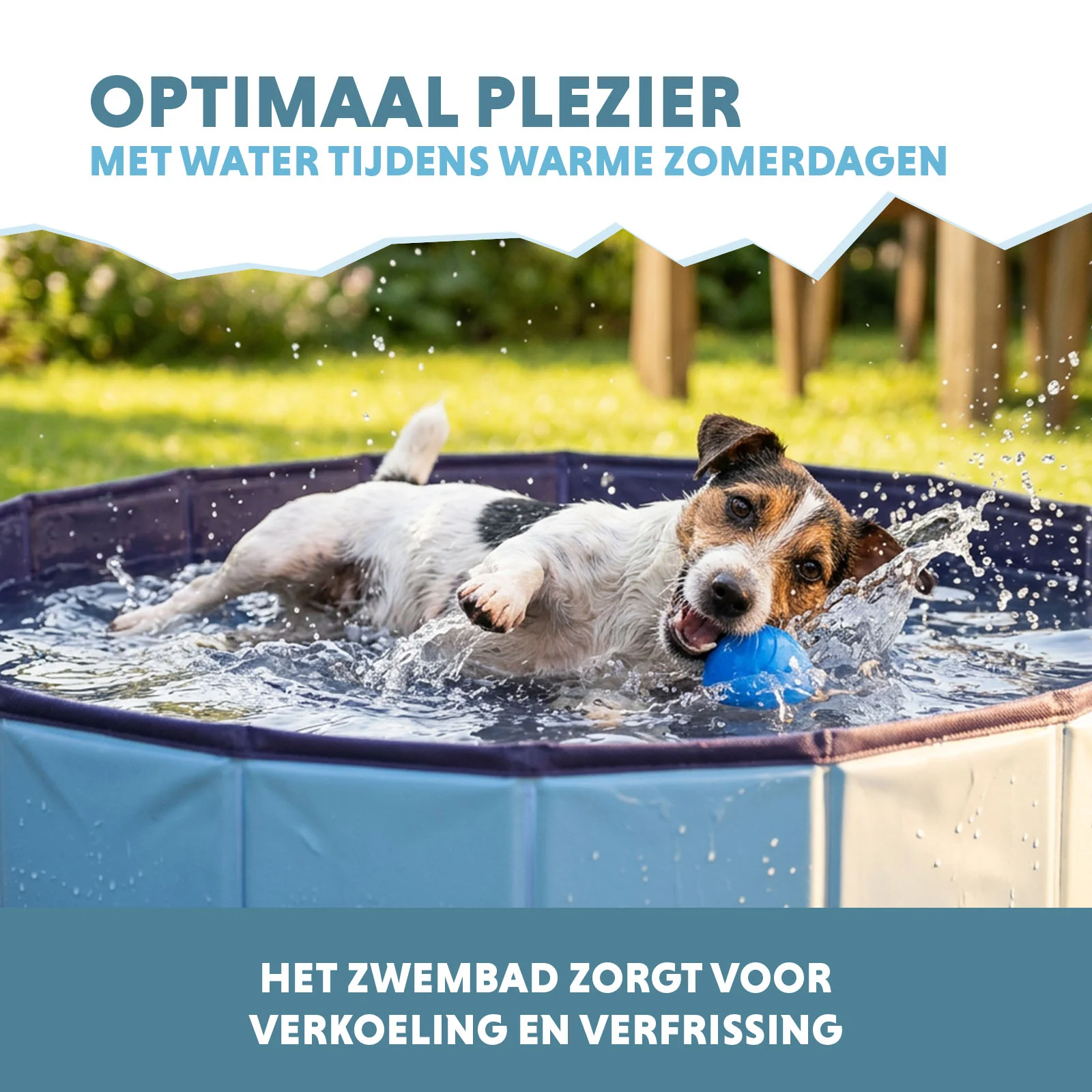 Piscine pour chien avec fond antidérapant, pliable, ø 120 x 30 cm – Coolpets Splash Dog Pool – Image 4
