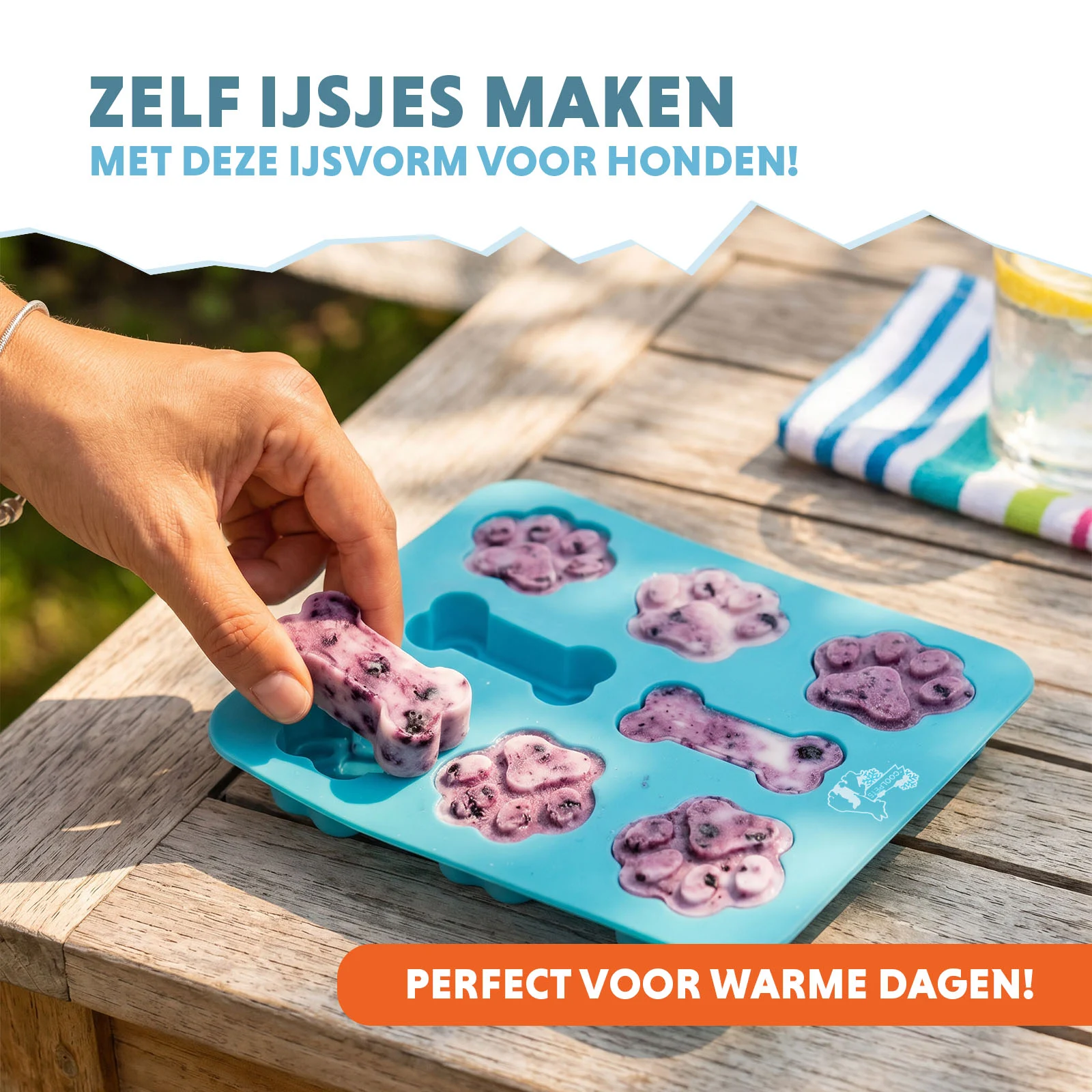 Moule à glace pour 8 friandises glacées pour chien – Coolpets Dog Ice Mix Tray – Image 3