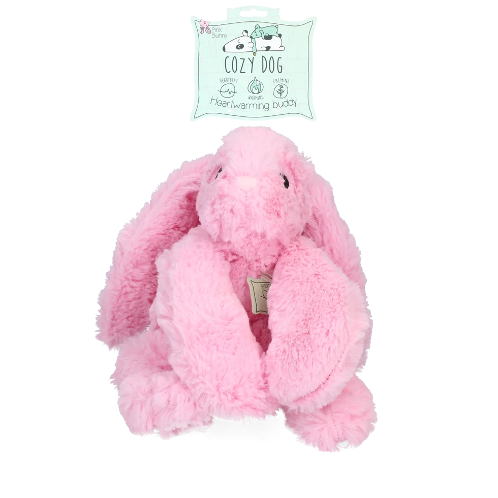 Peluche pour chien Lapin avec battement de cœur et sachet chauffant, rose, 30 x 20 cm, Cozy Dog Bunny – Image 1
