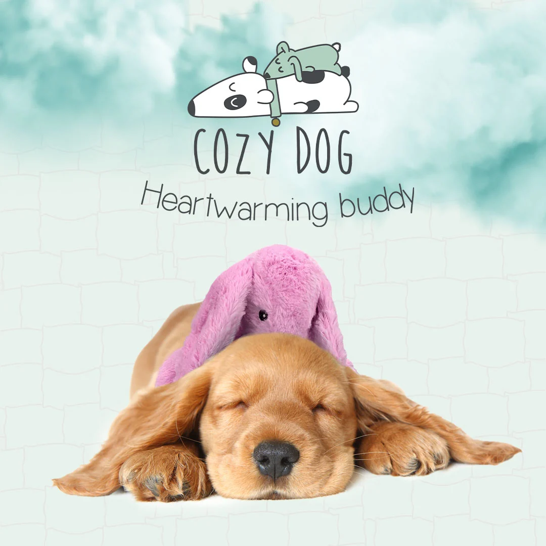 Peluche pour chien Lapin avec battement de cœur et sachet chauffant, rose, 30 x 20 cm, Cozy Dog Bunny – Image 4