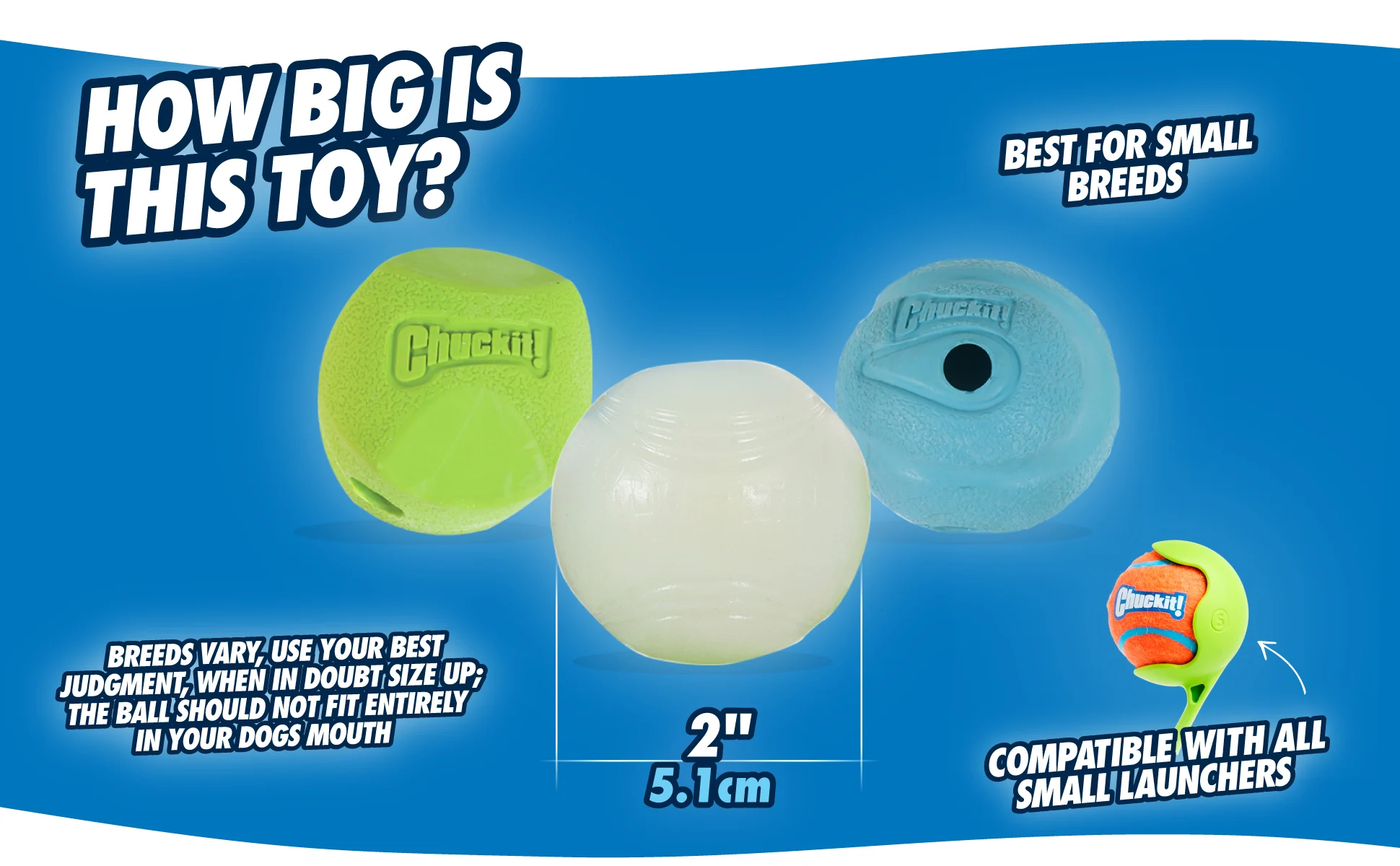 Balles pour chien lumineuses et sonores, 3 pièces, Ø 5 cm – Chuckit! Fetch Medley S – Image 4