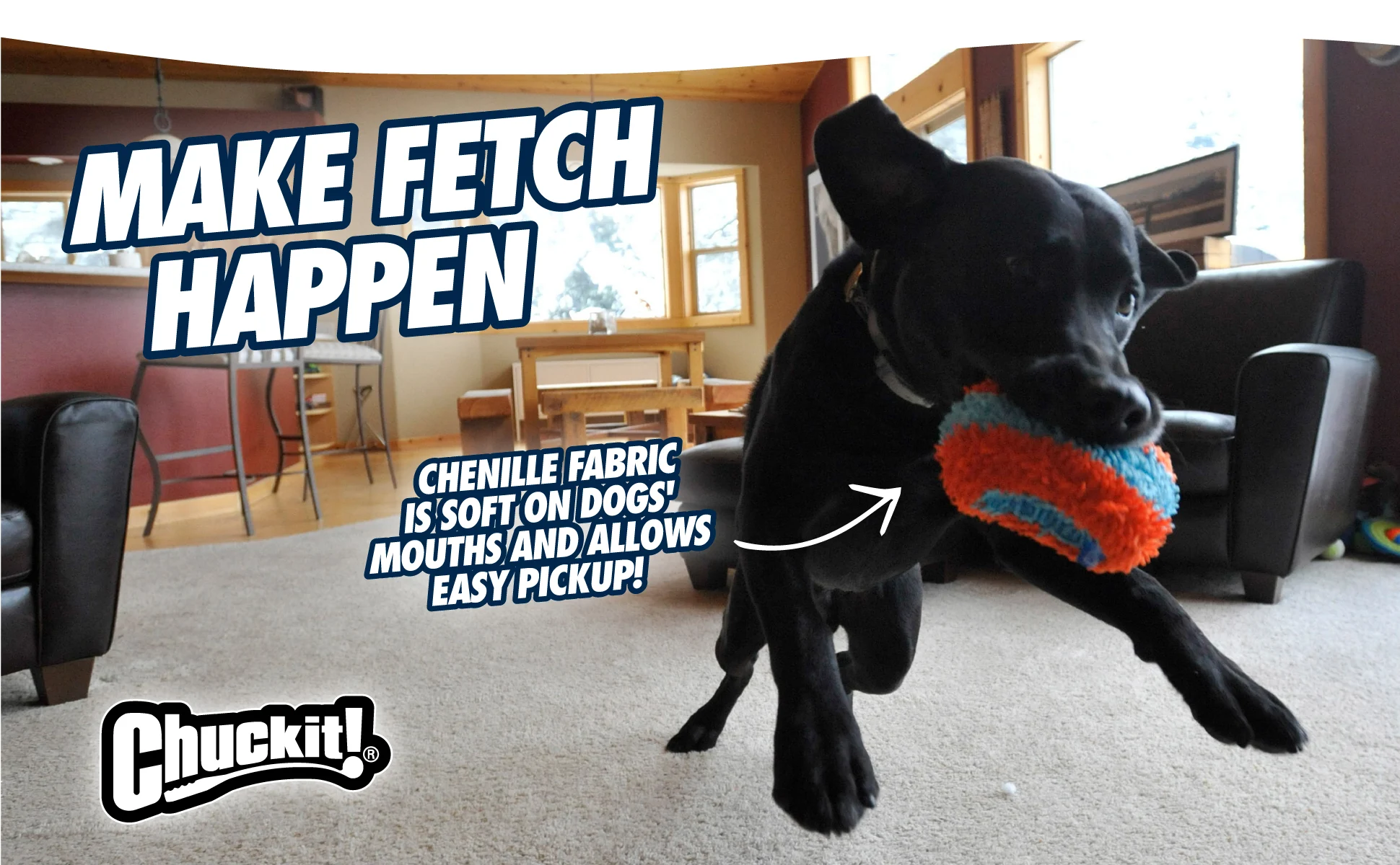 Rouleau à rapporter pour l’intérieur avec couche extérieure en chenille, Ø 12 cm – Chuckit! Indoor Roller – Image 5