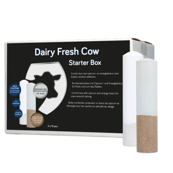 Kit de bolus pour vaches laitières avec calcium et énergie, 2 x 12 unités – Hofman Animal Care Dairy Fresh Cow Starter Box