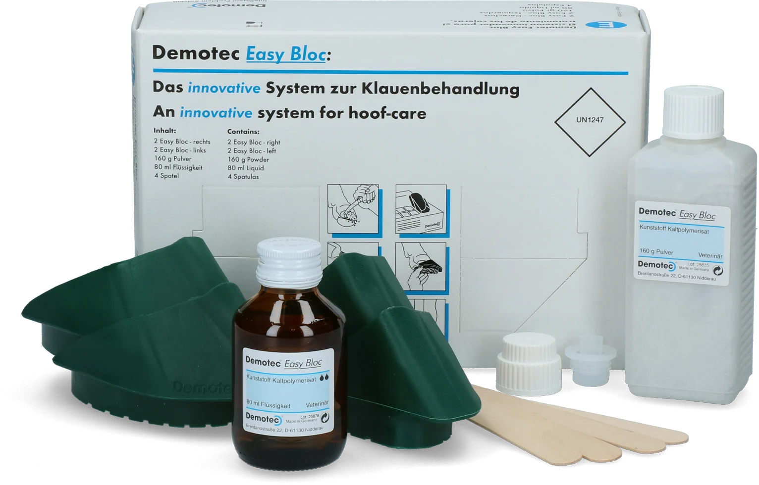 Système de soin des onglons pour 4 traitements – Demotec Easy Bloc – Image 3