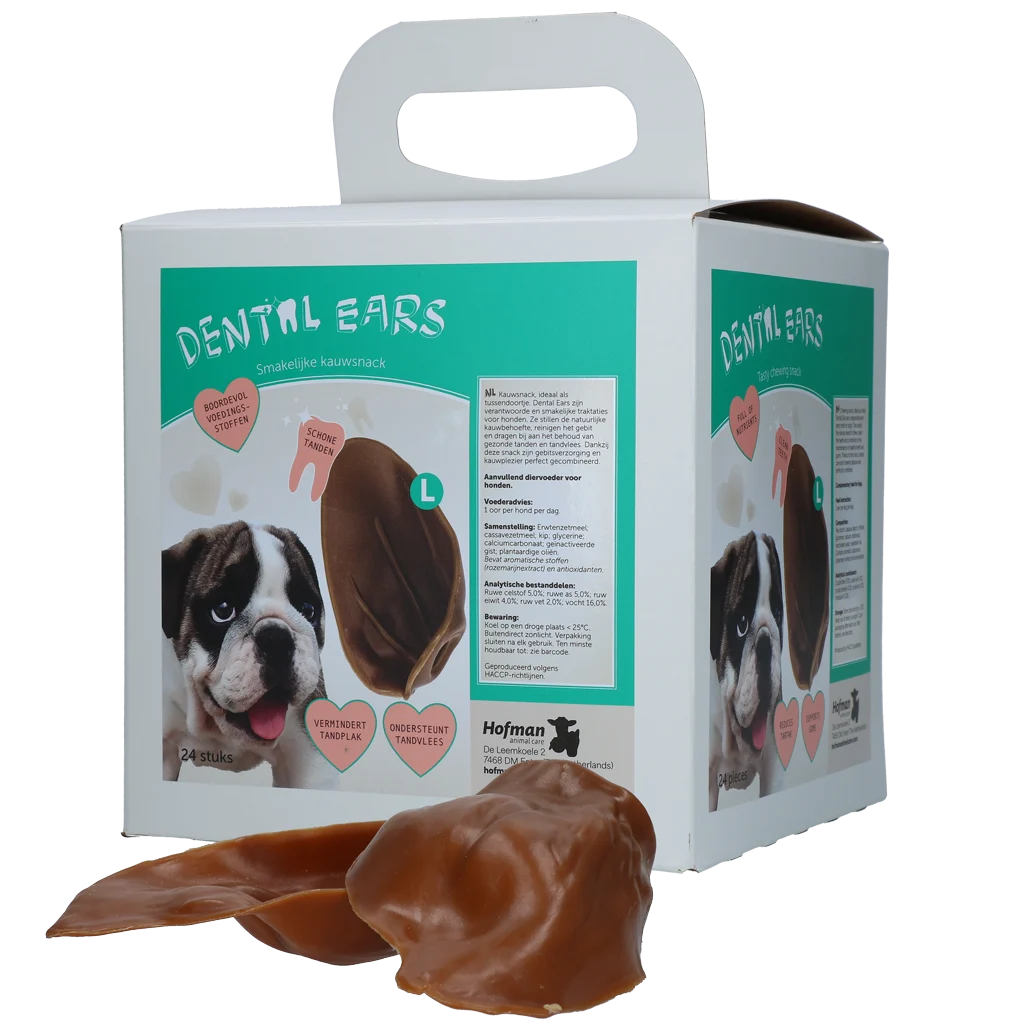DENT007E.png Friandises à mâcher pour chiens, 24 pièces – Dental Ears Large – Image 1