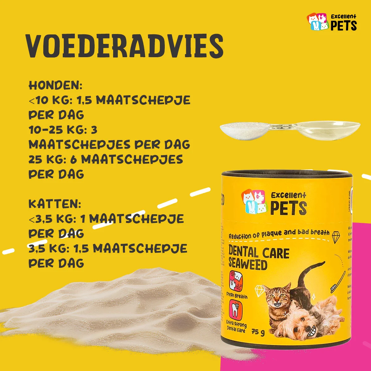 Complément dentaire pour chiens et chats, 75 g – Excellent Pets Dental Care Seaweed – Image 6