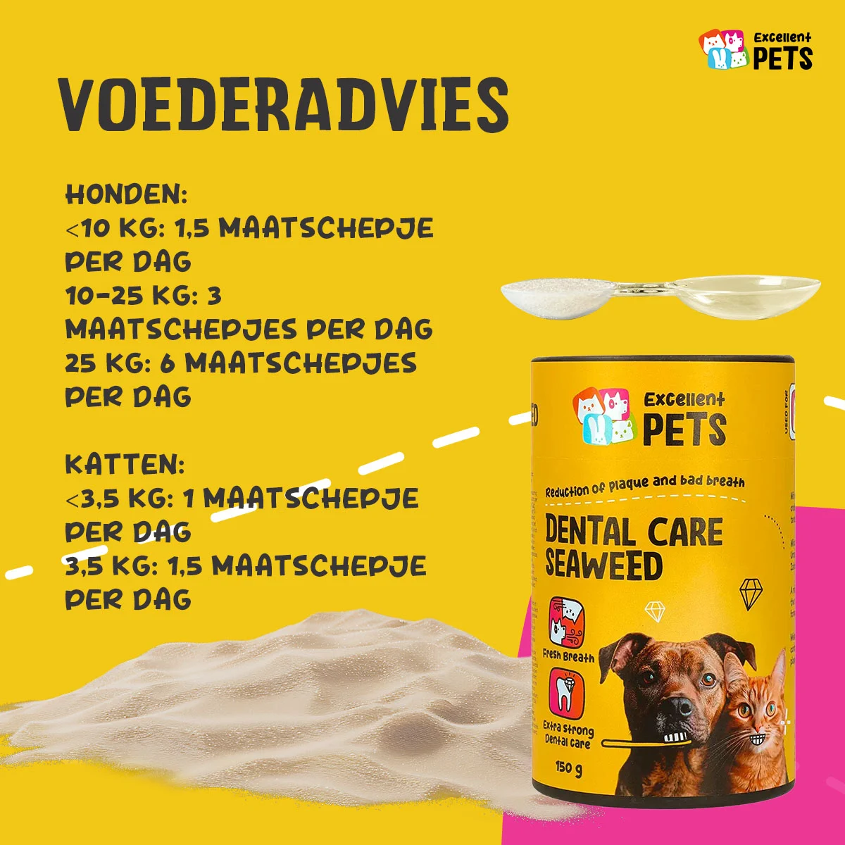 Complément alimentaire dentaire pour chiens et chats, 150 g – Excellent Pets Dental Care Seaweed – Image 6