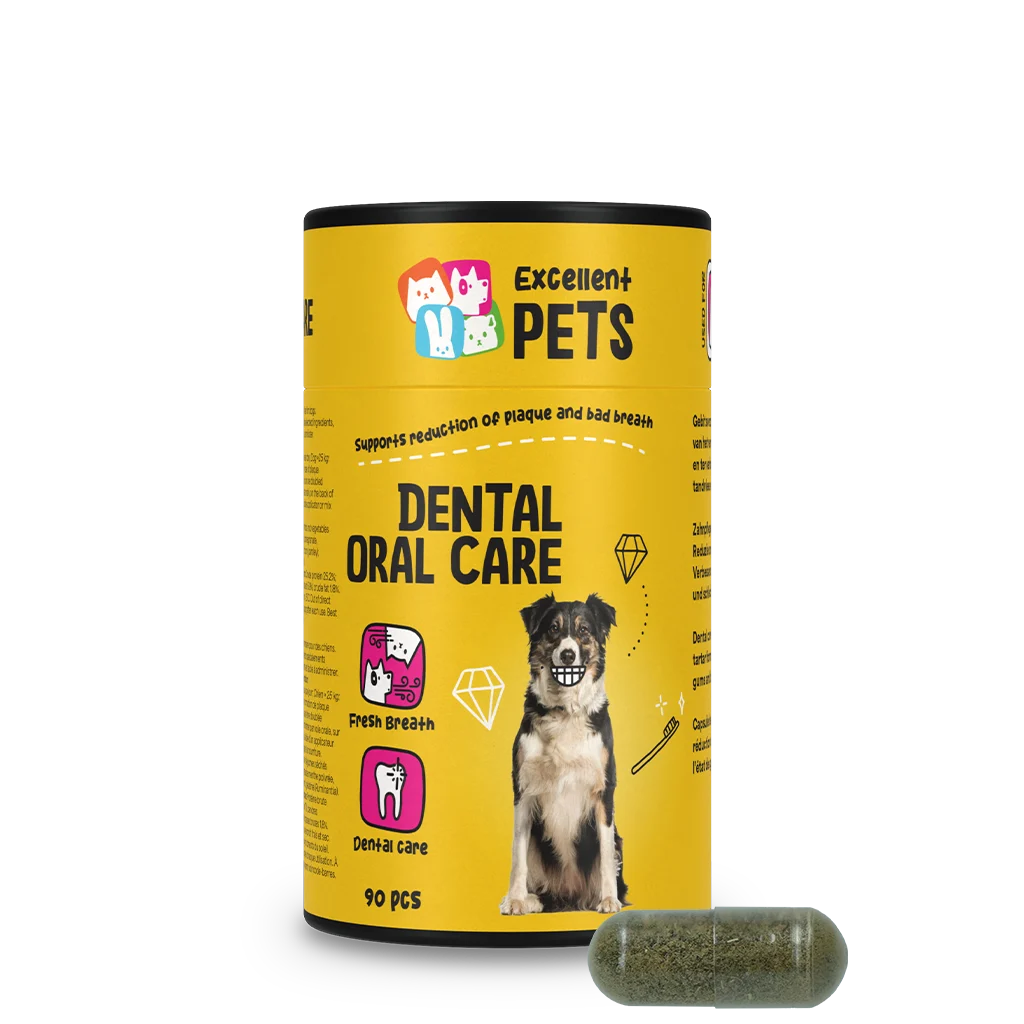 Gélules pour l’hygiène bucco dentaire des chiens, 90 unités – Excellent Pets Dental Oral Care Capsules – Image 1