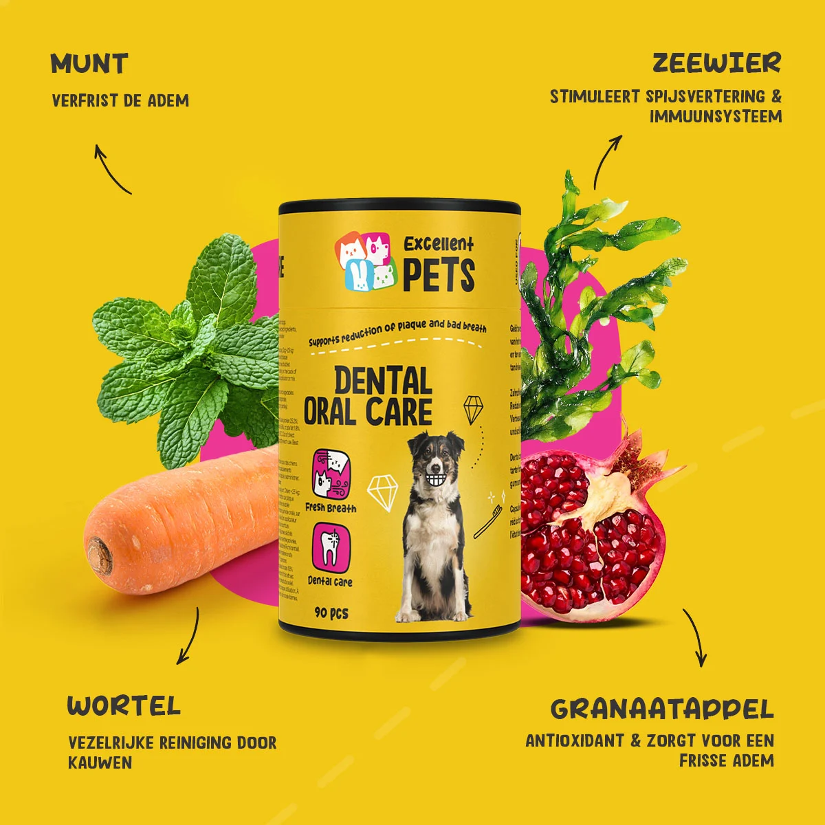 Gélules pour l’hygiène bucco dentaire des chiens, 90 unités – Excellent Pets Dental Oral Care Capsules – Image 6