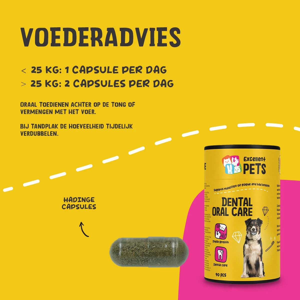 Gélules pour l’hygiène bucco dentaire des chiens, 90 unités – Excellent Pets Dental Oral Care Capsules – Image 2