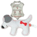 Peluche pour chien en cuir de bovin avec couineur discret, gris clair – Doggy Doodles Puppy