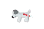 Peluche pour chien en cuir de bovin avec couineur discret, gris clair – Doggy Doodles Puppy – Image 2