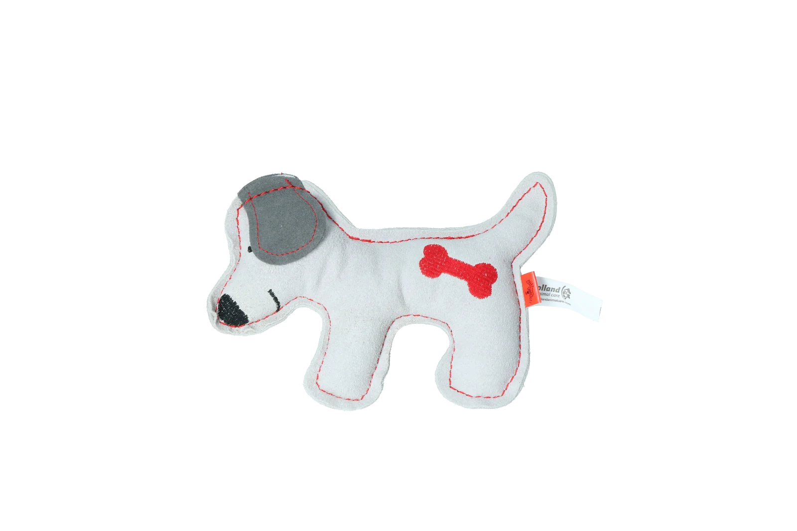 Peluche pour chien en cuir de bovin avec couineur discret, gris clair – Doggy Doodles Puppy – Image 2