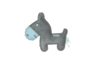 Peluche pour chien en cuir de bovin avec couineur discret, bleu – Tiny Doodles Ezel – Image 2