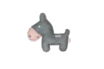 Jouet pour chien en cuir de bovin avec couineur à faible volume sonore, rose – Âne Tiny Doodles – Image 2