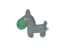Peluche pour chien en cuir de bovin avec couineur peu bruyant, vert – Tiny Doodles Ezel – Image 2