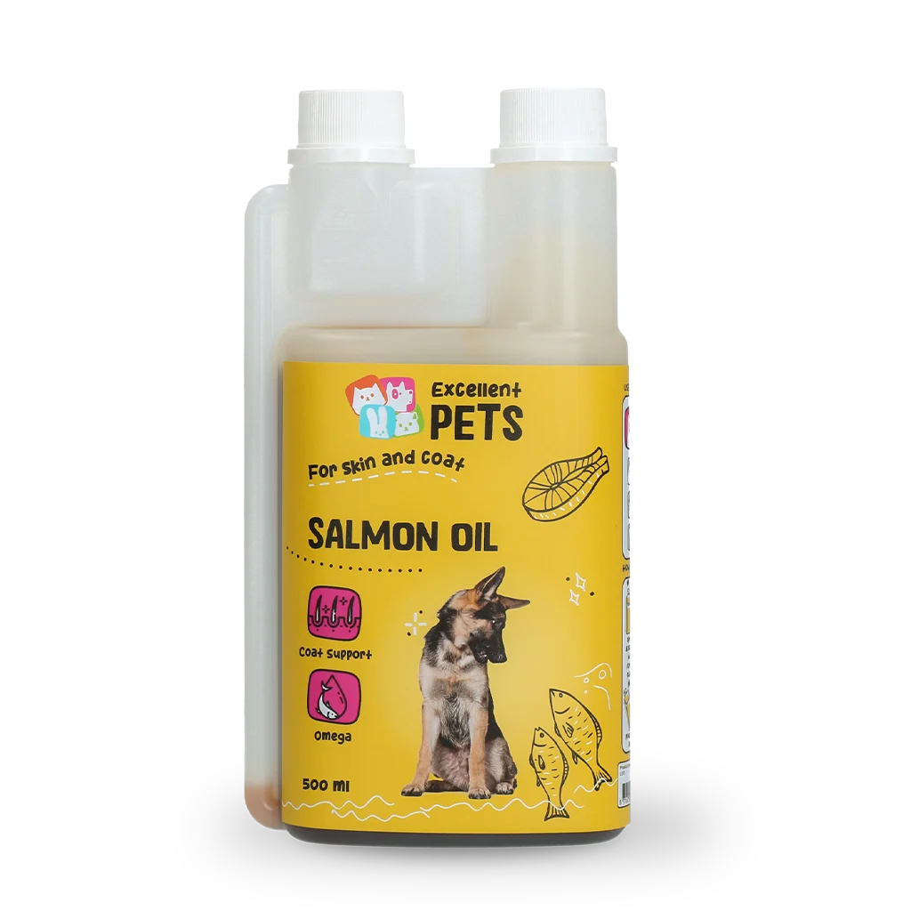 Huile de saumon pour chiens, oméga 3 et 6, 500 ml – Excellent Pets Dog Salmon Oil – Image 1