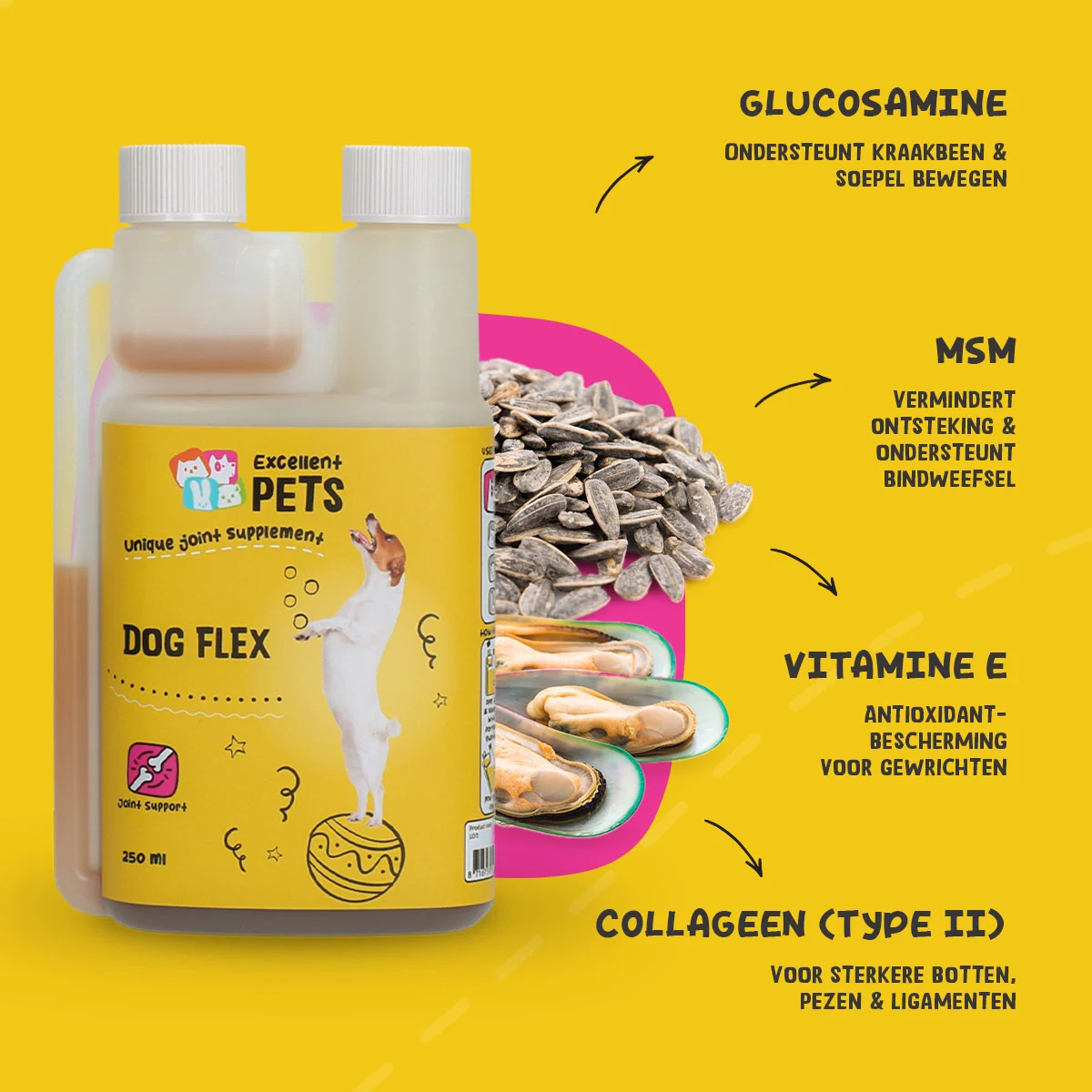 Complément articulaire liquide pour chiens, 250 ml – Excellent Pets Dog Flex – Image 5