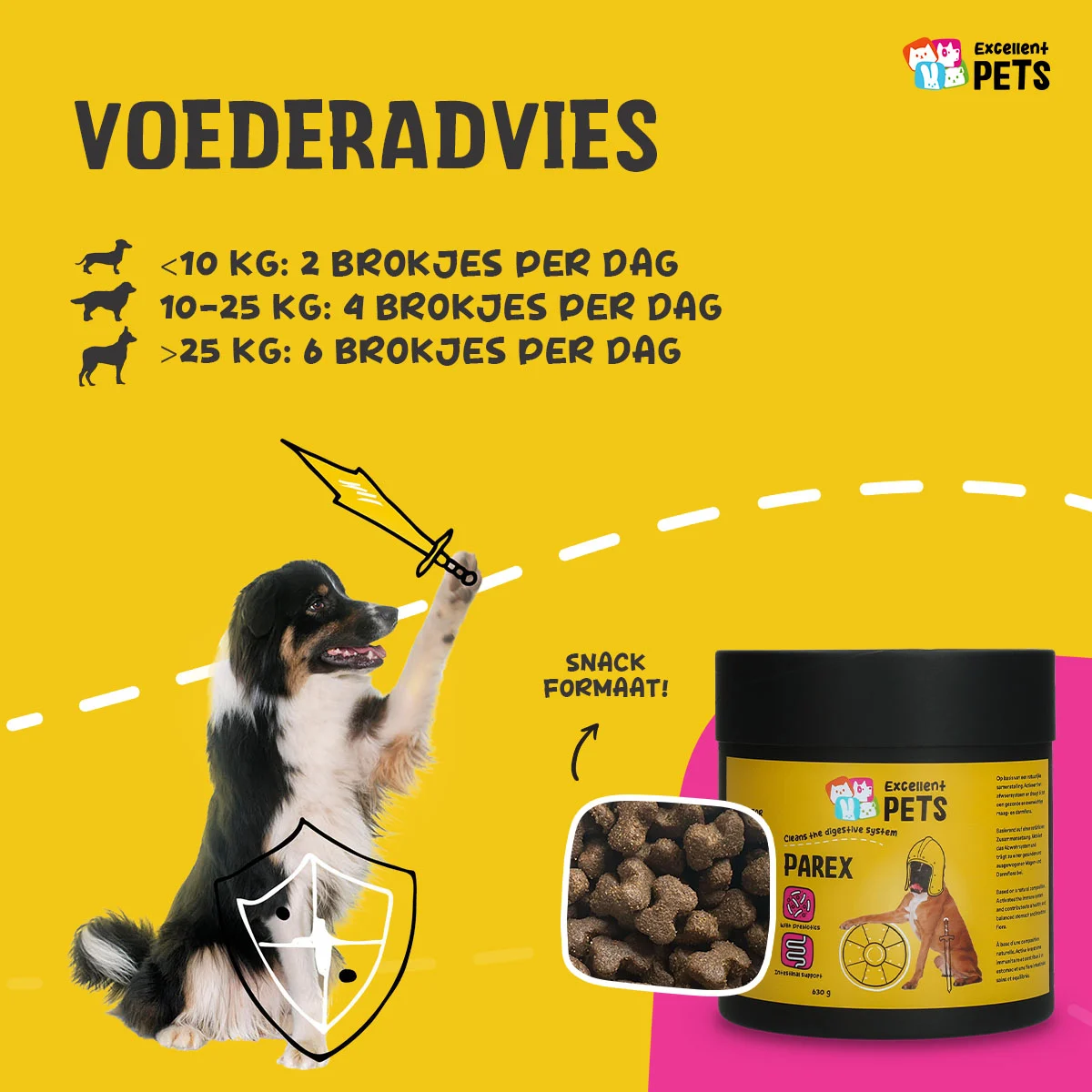 Complément alimentaire pour chien en croquettes, 630 g – Excellent Pets Dog Parex – Image 2