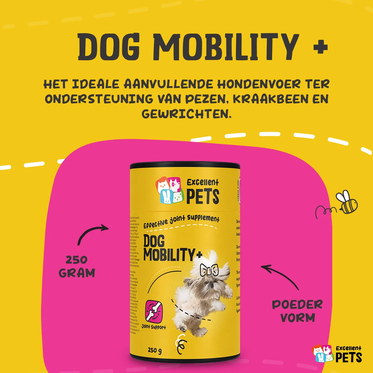 Complément articulaire en poudre pour chiens, 250 g – Excellent Pets Dog Mobility+ – Image 4