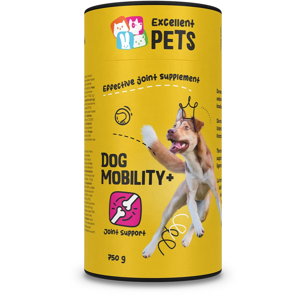 DOGM0755.png Complément pour les articulations du chien en poudre, 750 g – Excellent Pets Dog Mobility+ – Image 1