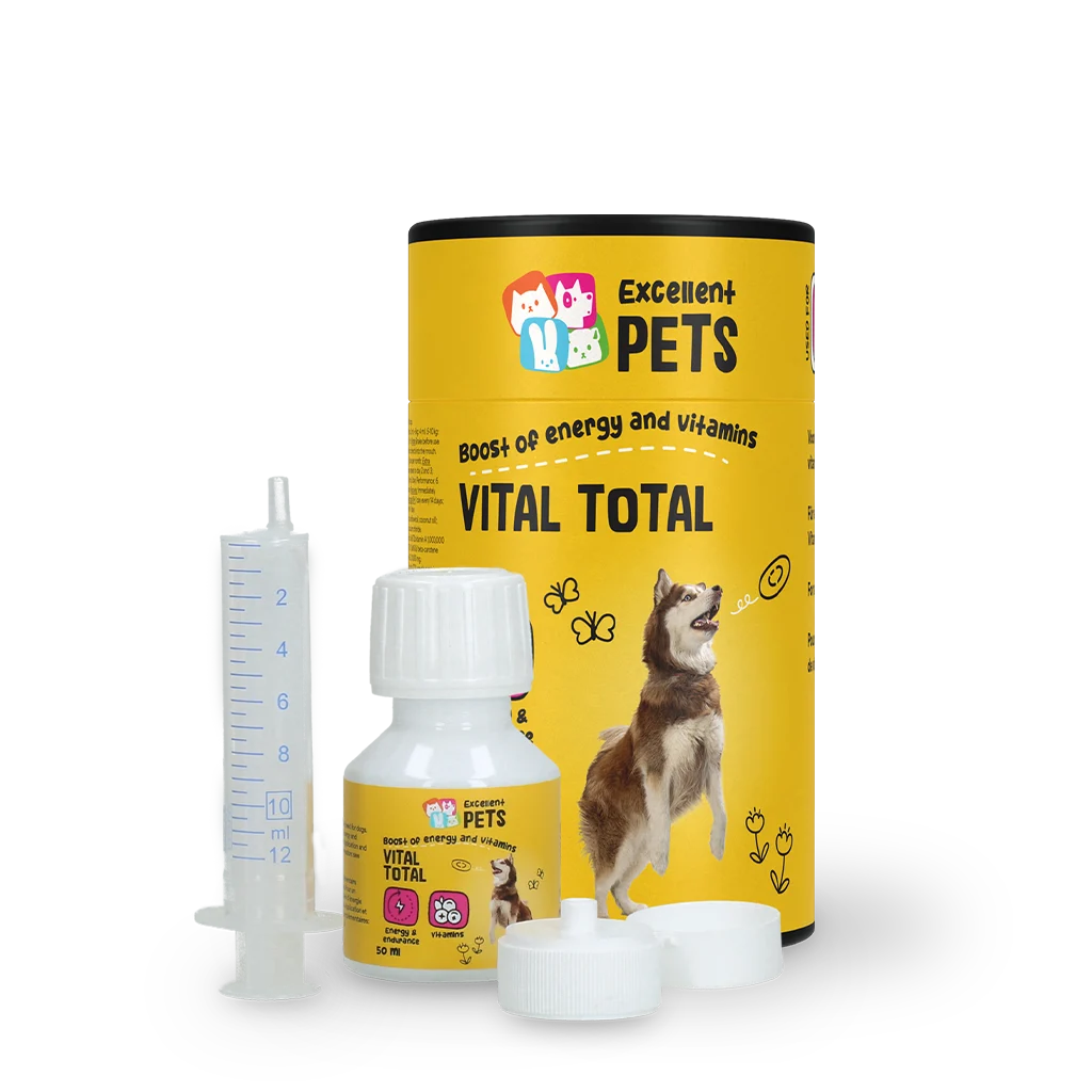Complément liquide pour chiens avec vitamines, 50 ml – Excellent Pets Vital Total – Image 1