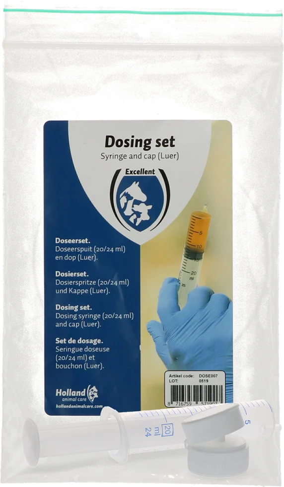 Kit de dosage avec seringue doseuse 20/24 ml et embout Luer – Image 1