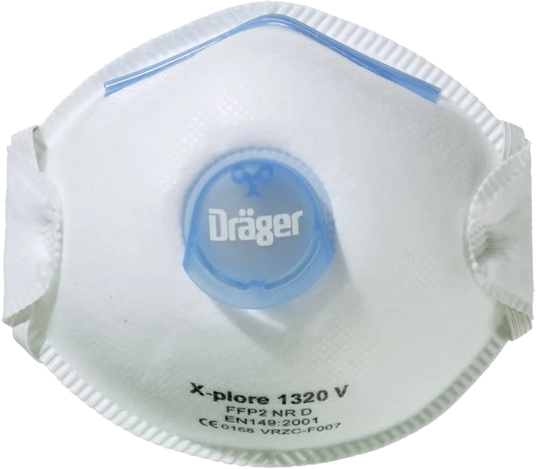 DRAG3951214.png Masque antipoussière FFP2 avec soupape d’expiration, 10 pièces – Dräger X-plore 1320 FFP2 V – Image 1