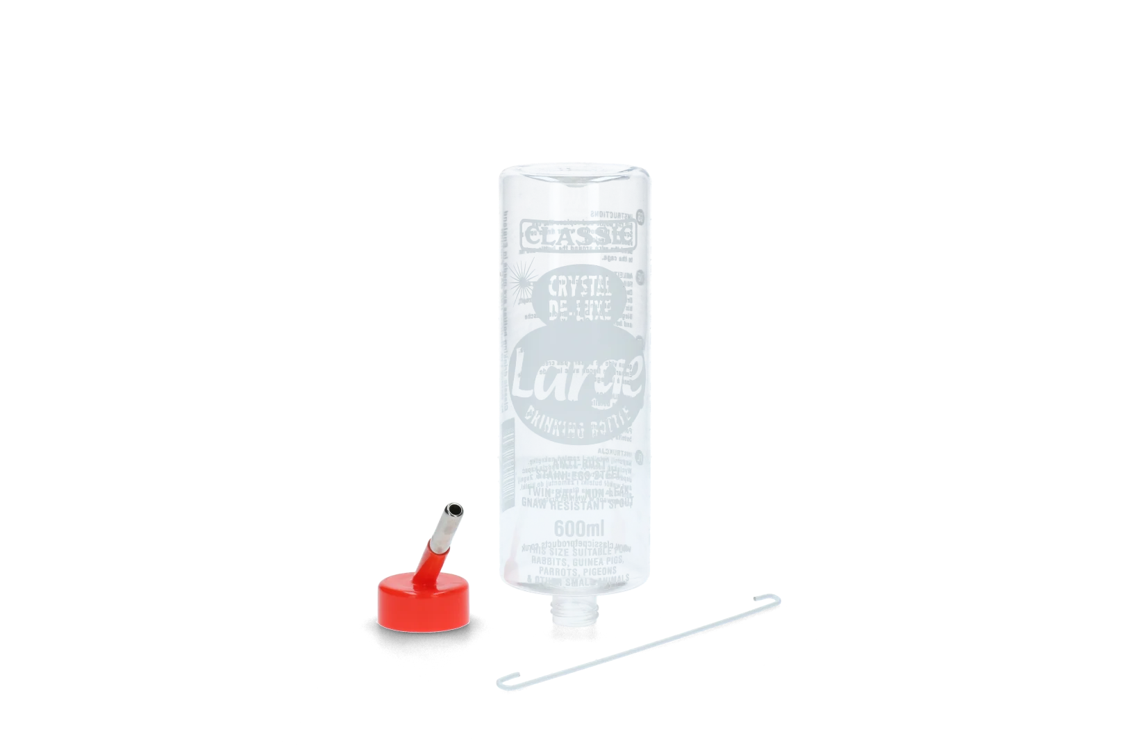 Bouteille à eau en plastique pour rongeurs, 600 ml – Classic Crystal Deluxe – Image 4