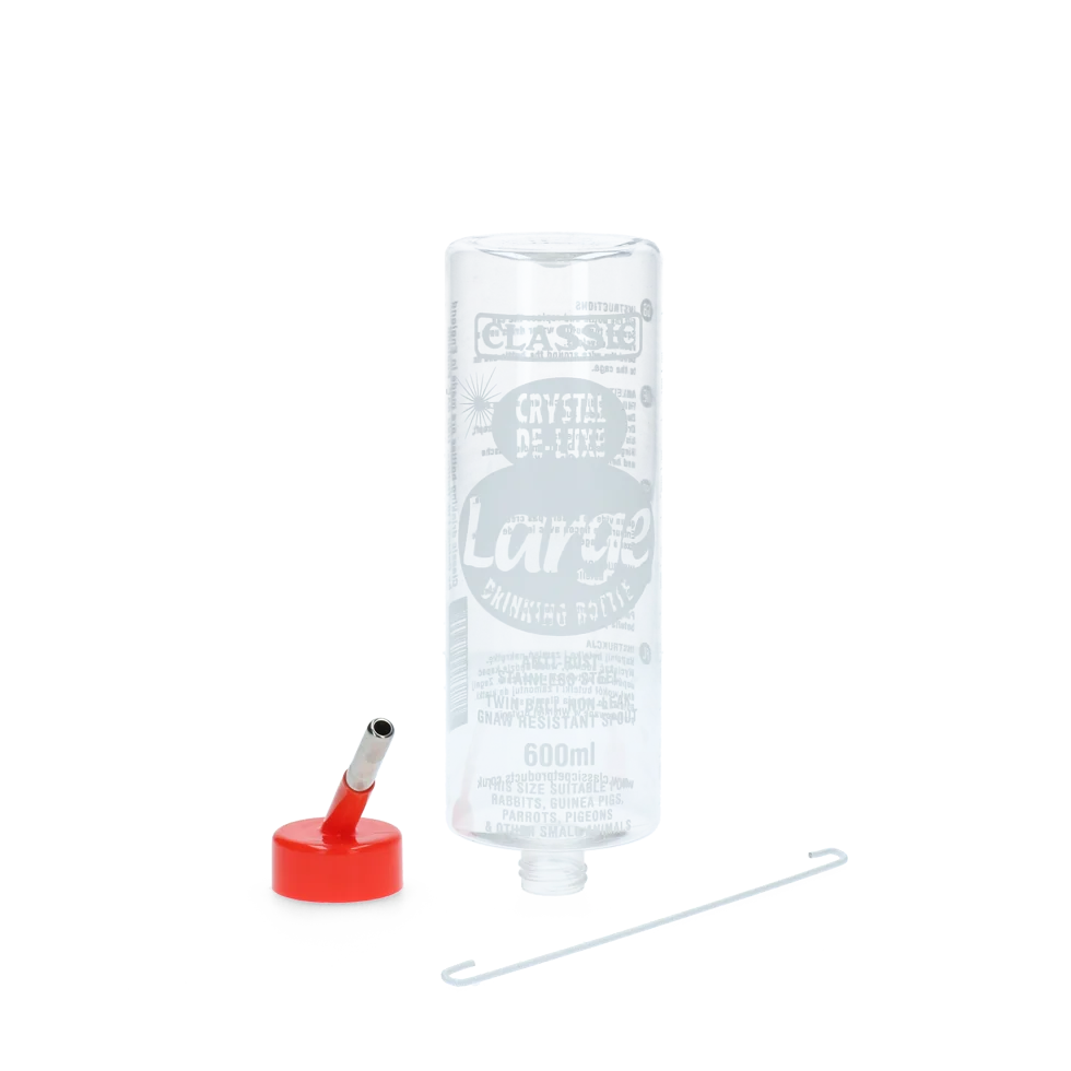DRINC01932.png Bouteille à eau en plastique pour rongeurs, 600 ml – Classic Crystal Deluxe – Image 1