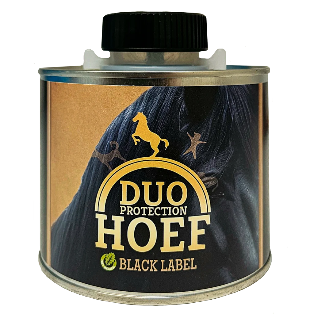 Soin noir pour sabots foncés, 500 ml – Duo Protection Hoef Black Label – Image 1