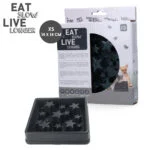 Gamelle anti glouton pour chiens à motif en forme d’étoile, XS 14 cm, grise – Eat Slow Live Longer Star