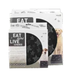 Gamelle anti glouton pour chien à motif d’étoiles, L 30 cm, grise – Eat Slow Live Longer Star – Image 2