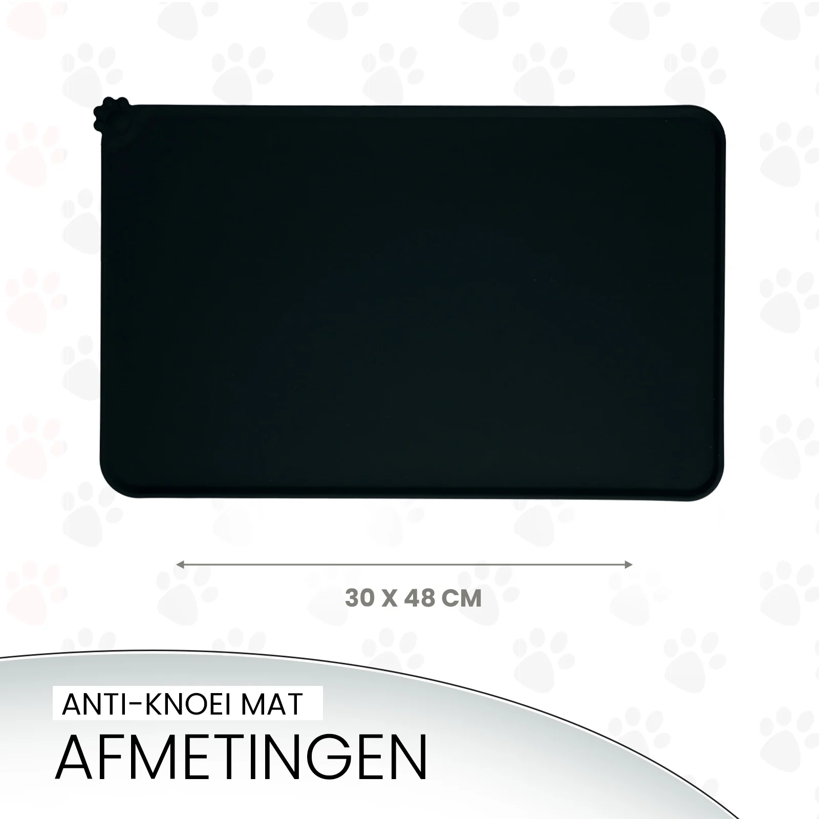 Tapis pour gamelles en silicone avec bord surélevé, S 30 x 48 cm, gris – Eat Slow Live Longer Spill Mat – Image 5