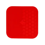 Tapis de léchage pour chiens avec 2 motifs et ventouses, 21 x 21 cm, rouge – Eat Slow Live Longer Lick Mat Duo M – Image 2