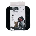 Tapis de léchage pour chien avec picots et alvéoles en nid d’abeille, 21 x 21 cm, gris – Eat Slow Live Longer Lick Mat Duo M