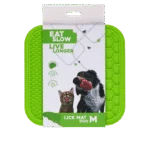 Tapis à lécher pour chiens avec picots et alvéoles, 21 x 21 cm, vert – Eat Slow Live Longer Lick Mat Duo M