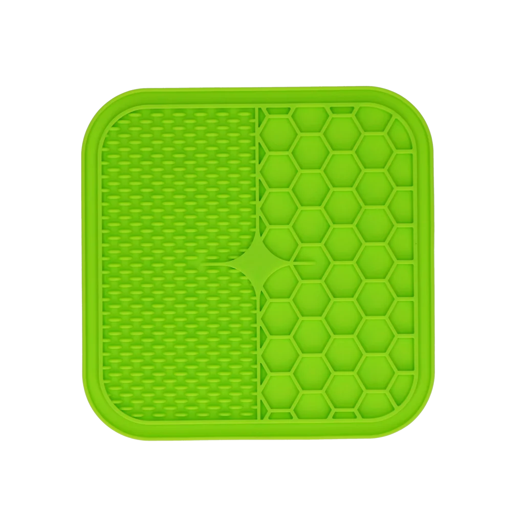 Tapis à lécher pour chiens avec picots et alvéoles, 21 x 21 cm, vert – Eat Slow Live Longer Lick Mat Duo M – Image 2