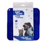 Tapis à lécher pour chiens à 4 motifs avec ventouses, 21 x 21 cm, bleu – Eat Slow Live Longer Lick Mat Dimensions Rectangle