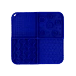 Tapis à lécher pour chiens à 4 motifs avec ventouses, 21 x 21 cm, bleu – Eat Slow Live Longer Lick Mat Dimensions Rectangle – Image 2