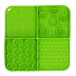 Tapis de léchage pour chien avec 4 motifs et ventouses, 21 x 21 cm, vert – Eat Slow Live Longer Lick Mat Dimensions Rectangle – Image 2
