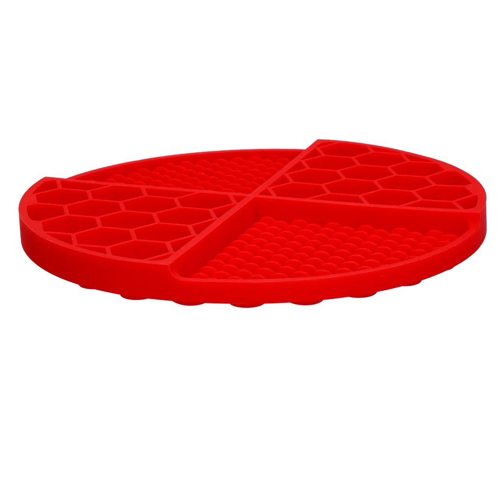 Tapis de léchage rond à alvéoles profondes, rouge, ø 21 cm – Eat Slow Live Longer Lick Mat Dimensions Circle – Image 3